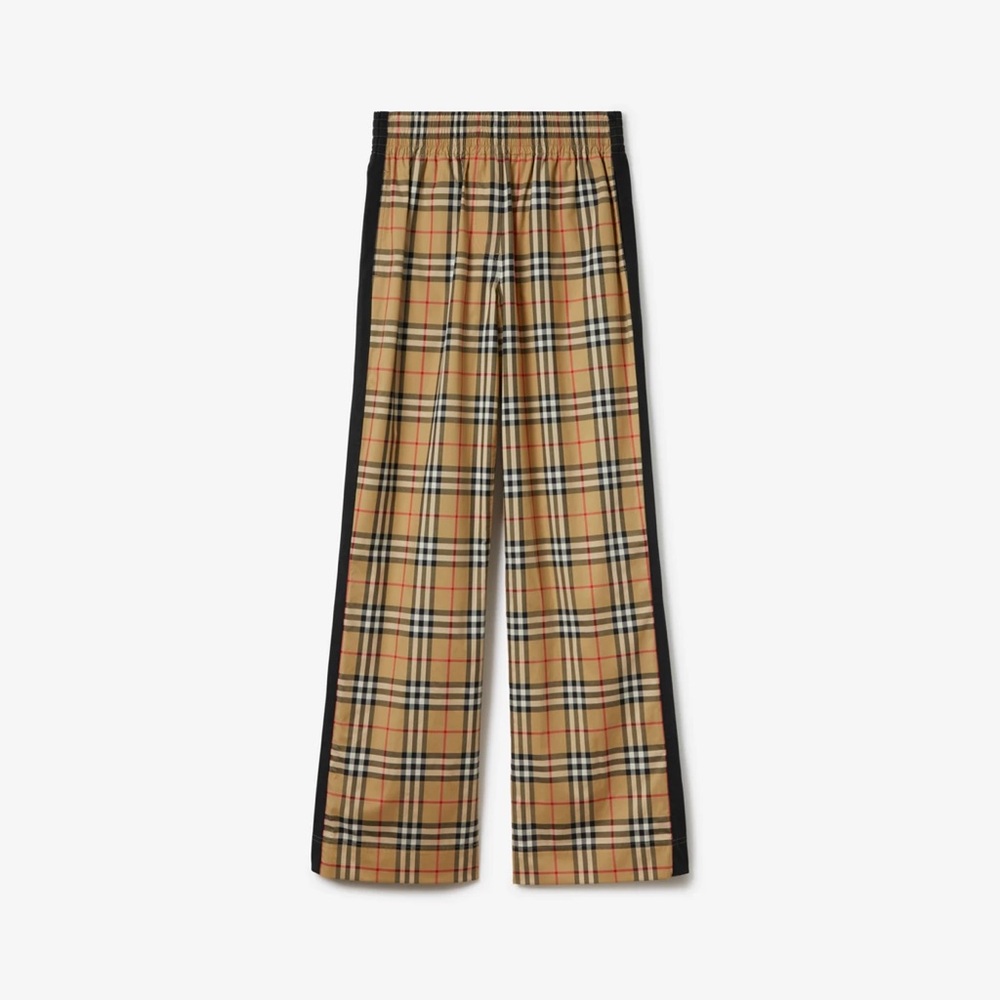 Burberry Check Stretch Cotton Trousers